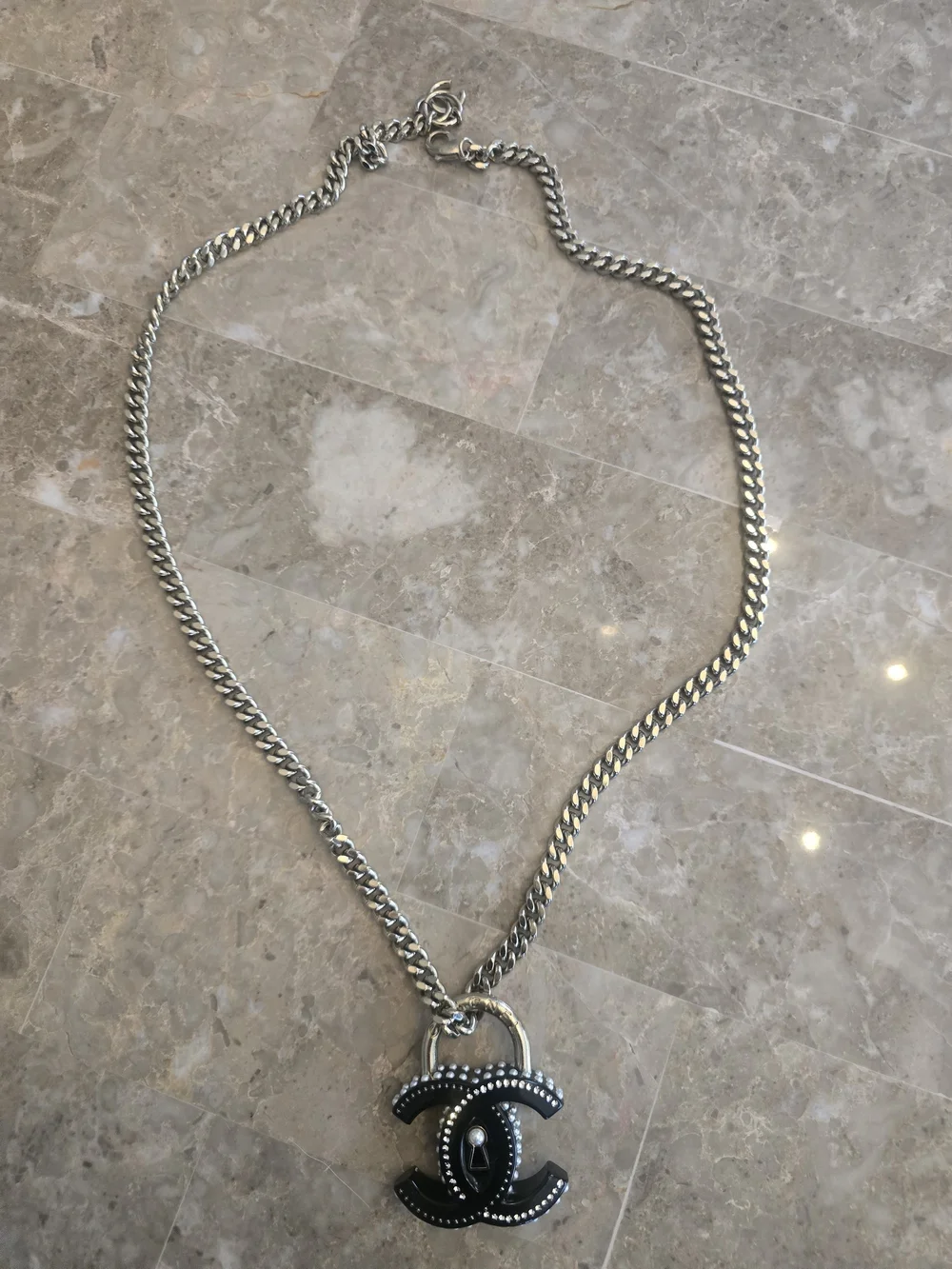 Rare CHANEL CC Padlock Resin Necklace
